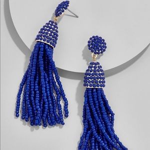 Cobalt Blue Bauble Bar Piñata Tassel Earrings